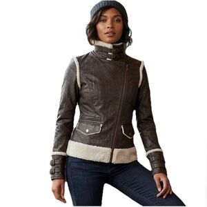 Affliction Black Premium Flight Jacket Women’s Brown Size XS